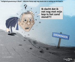 Cartoon of Minister Kamp in Groningen