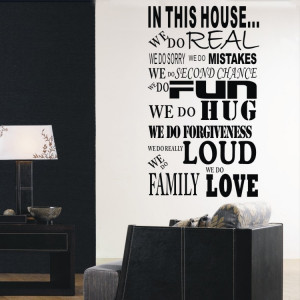 Quote lettering words In this house love rule wall sticker decal ...