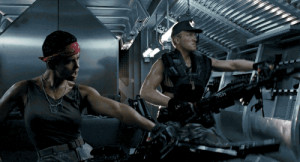 PFC J. Vasquez, Private M. Drake and the M56 Smart Gun