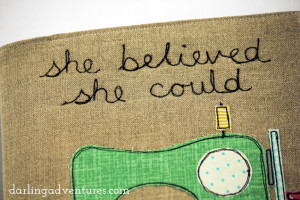 ... sewing machine, complete with a bit of loose fabric being “sewn