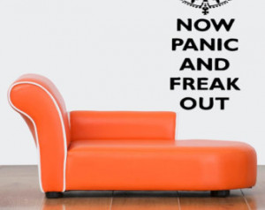... Sticker Room Decal Art Funny Now Panic And Freak Out Quote Words 873