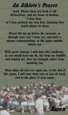 An Athlete's Prayer More