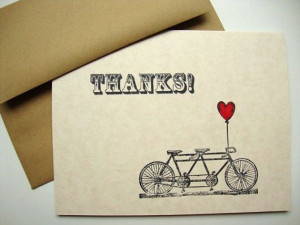 Tandem+Bicycle+Thank+You+Cards+by+papergirlstudios+on+Etsy,+$14.00