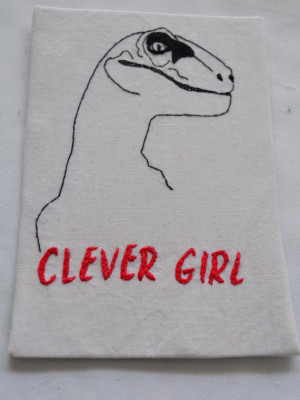 Clever Girl, Jurassic Park quote, Velociraptor outline, hand ...