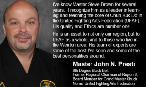 ... , Niagara Falls, NY endorsing Master Steve Brown and Top Form Karate