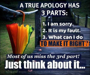Any Good Apology Has 3 Parts - Apology Quote