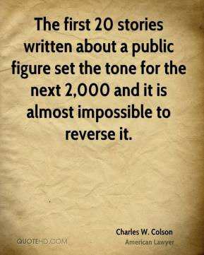Charles W. Colson - The first 20 stories written about a public figure ...
