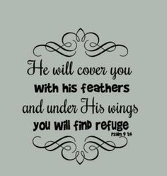 He will cover you with his feathers and under his wings you will find ...