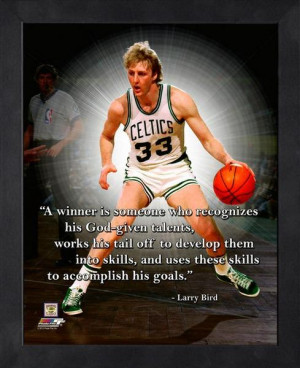 Boston Celtics Larry Bird Winner Framed Pro Quote