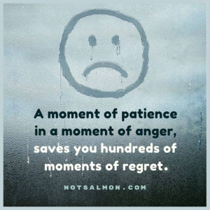 moment of patience in a moment of anger, saves you hundreds of moments ...