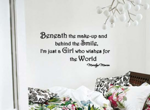 ... Marilyn Monroe Beneath The Make-up Saying Quote Vinyl Word Art