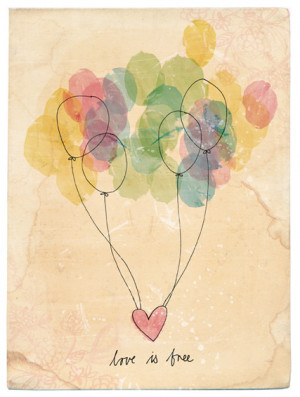 balloons, colors, illustration, love