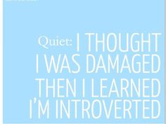 depression you may be an introvert and thats ok. Damaged? No ...