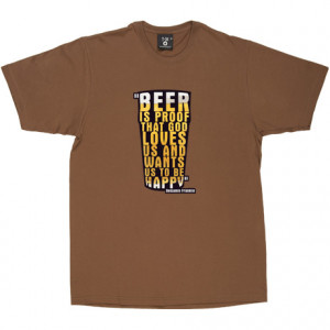 Benjamin Franklin Beer Quote Hazelnut Men's T-Shirt. It may well be ...