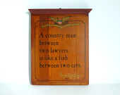 Vintage 1970's Benjamin Franklin Quote Lawyer Saying on Pine Wall ...