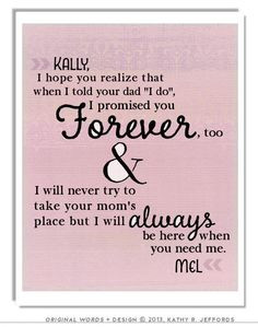 ... quotes, stepdaughter quotes, stepmothers love, stepdaughter wedding