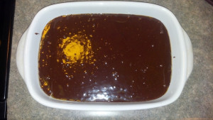 Spread the other half of brownie mix on top