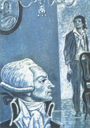 Illustration of Maximilien Robespierre and Jean-Paul Marat by Anatoly