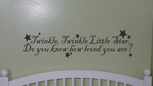 Twinkle Star Vinyl wall words lettering sayings art child nursery