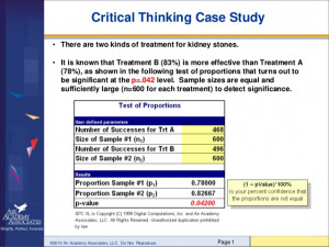 Critical thinking case study kidney stone treatment