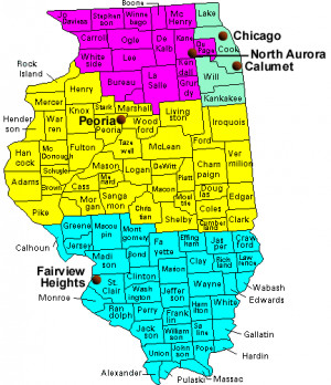 Illinois Map State Boundry