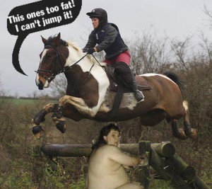 At the lolhorse racetrack, when jockeys get fat