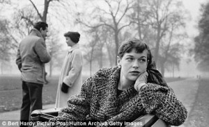Katharine Whitehorn pictured in London's Hyde Park in 1956