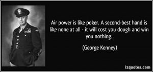 Air power is like poker. A second-best hand is like none at all - it ...