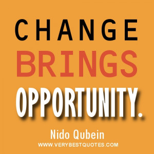 Change brings opportunity quote by Nido Qubein.