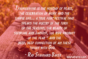 thanksgiving-Thanksgiving is the holiday of peace, the celebration of ...