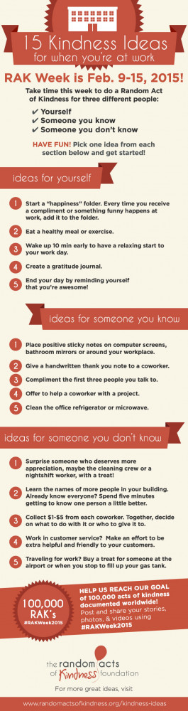 15 Kindness Ideas for when you're at work #RAKWeek2015