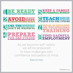 As we become self-reliant, we will be prepared to face challenges with ...