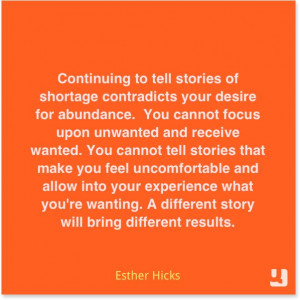 Continuing to tell stories of shortage contradicts your #desire for # ...