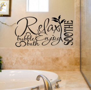 wall art featuring Relax, bubble bath, enjoy and soothe for the bath ...