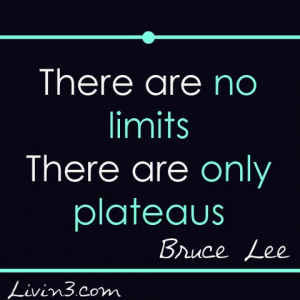 ... no limits, there are only plateaus- Bruce Lee Motivation Fitness Quote