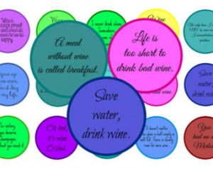 Wine quotes - 1 inch circles.