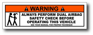 Details about Dual Airbag Funny Warning Decal Window Sticker Graphics ...