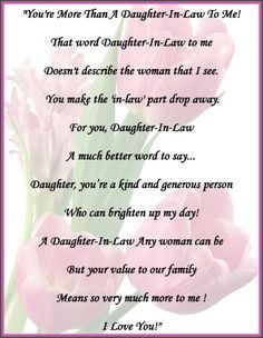 ... Daughters In Law Quotes, Beautiful Daughters In Law, Daughter In Law