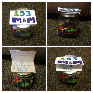 Cute 5 month anniversary gift! 153 M for how many days you've been ...