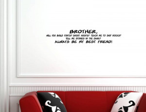 BROTHER WILL YOU BUILD FORTS? Vinyl wall quotes sayings On Wall Decal ...