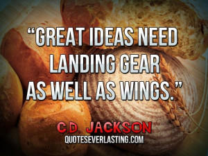 Great ideas need landing gear as well as wings.”