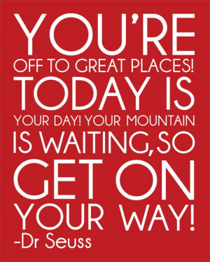 Dr. Seuss Quote Modern Art Print Typography Nursery wall decor, Kids ...