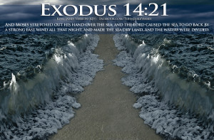 Bible Verses God's Power Exodus 14:21 Sea Parting Picture Wallpaper