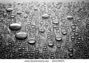 Water Drops Glass Surface