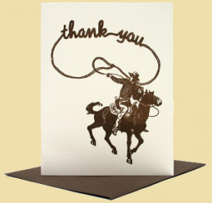 ABOVE – Cowboy Thank You Card Set from Elsewares}