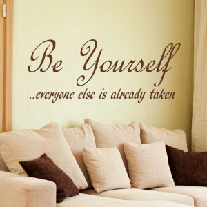 BE YOURSELF decal wall art sticker quote transfer graphic DAQ13