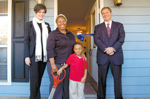 Dedication ceremony: keys to a home were presented to Ms. Crawford, a ...