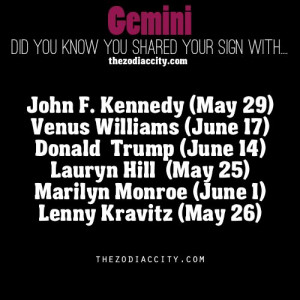 Famous Gemini. I share my birthday with Marilyn Monroe...love that ...