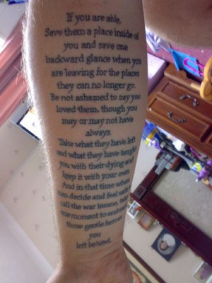 Right Arm Remembrance Tattoo