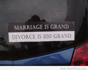 Tagged car sticker , divorce , marriage